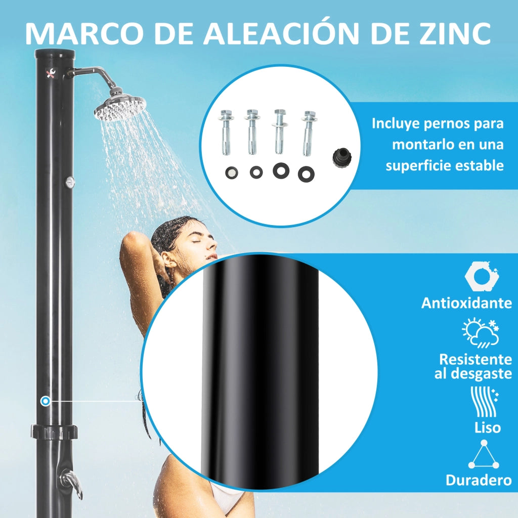 Doccia Solare da Giardino 20L ¨C Xylo ¨C Nero 15,5x15,5x222 cm