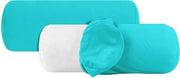 Set di 2 cuscini di tessuto in cotone - jersey - vari colori 1331.1812, ca. 40 x 15 cm, blu turquesa