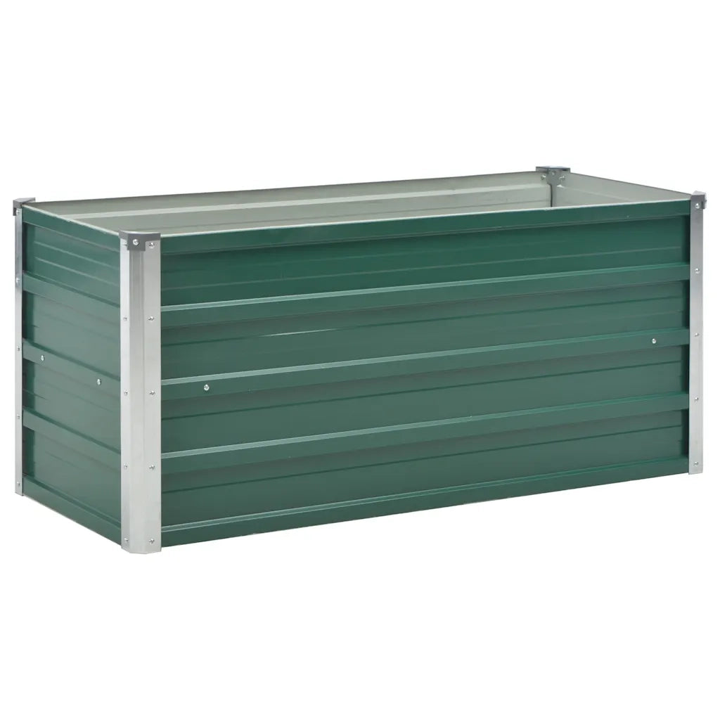 Fioriere | Cassetta per fiori | Letto Rialzato Giardino in Acciaio Zincato 100x40x45 cm Verde