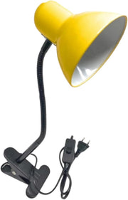 Lampada da Tavolo in Metallo con Braccio flessibile Testa Girevole e pinza Attacco E27 Ideale per Scrivania lettura studio Colore: Giallo