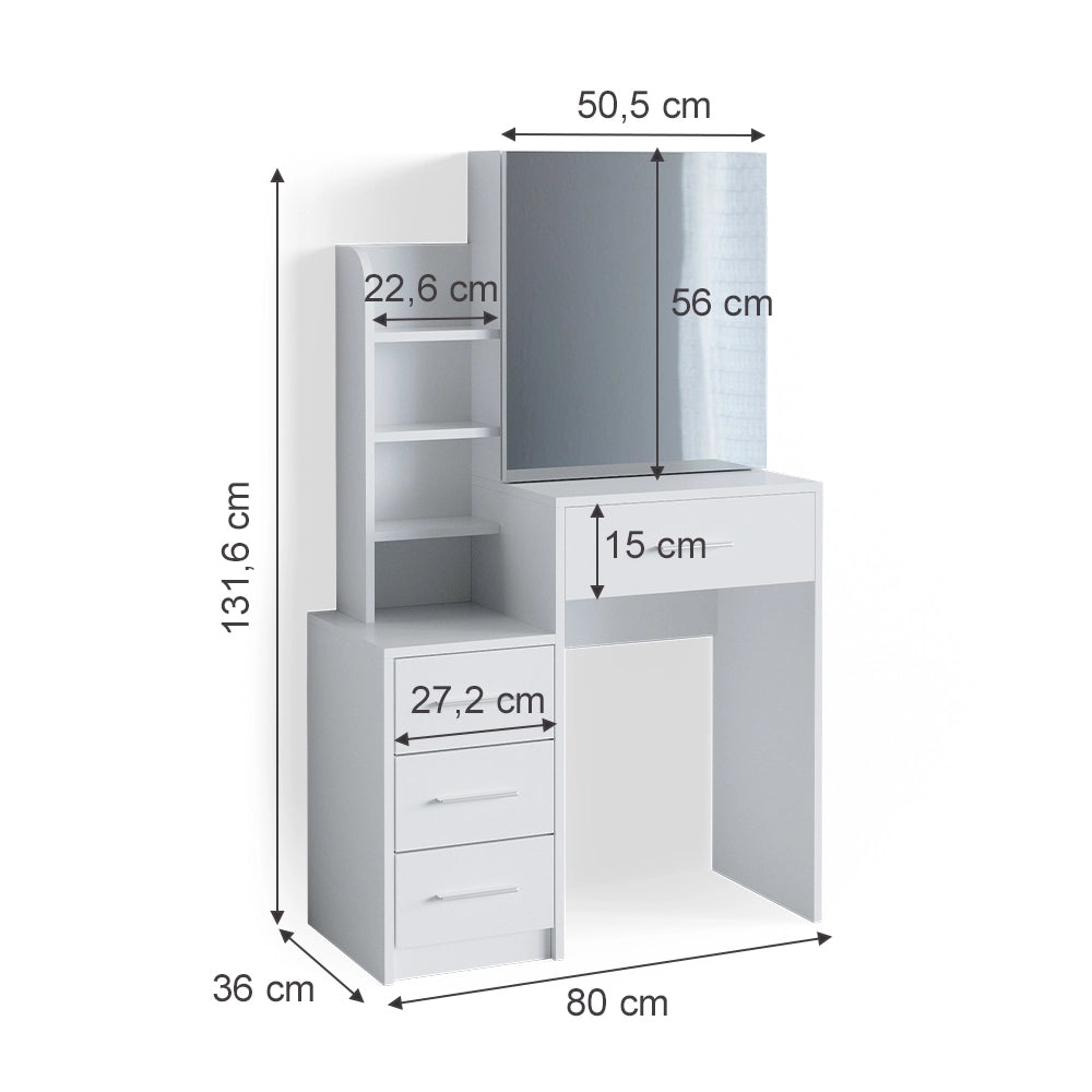 Vicco Tavolo da toeletta Bianco 36 cm