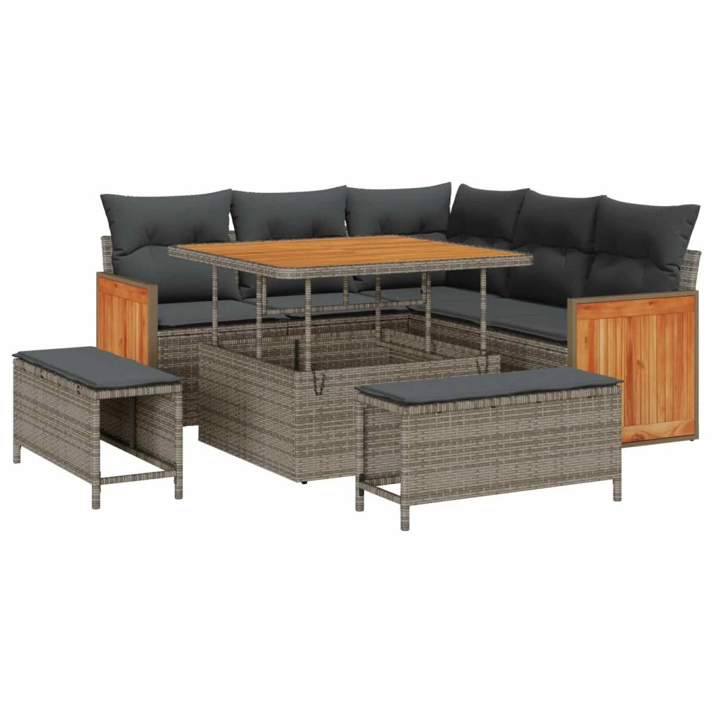 Set Divano da Giardino con cuscino 8 pcs Grigio 3363168
