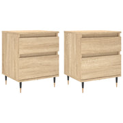 Set di 2 Comodini | Armadio da Notte | Mobiletto da notte Rovere Sonoma 40x35x50 cm in Legno Multistrato