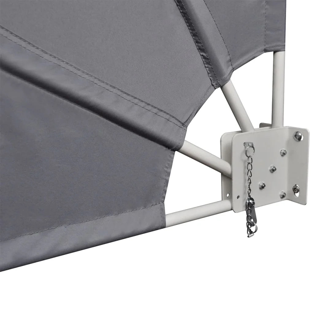 Tenda da sole laterale retrattile/schermo privacy per patio giardino terrazza balcone 140 x 140 cm grigio 02_0007058
