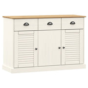 Buffet credenza cassettiera armadio mobile contenitore organizer per cucina soggiorno salotto con cassetti 113 x 40 x 75 cm legno massello di pino bianco 02_0030132