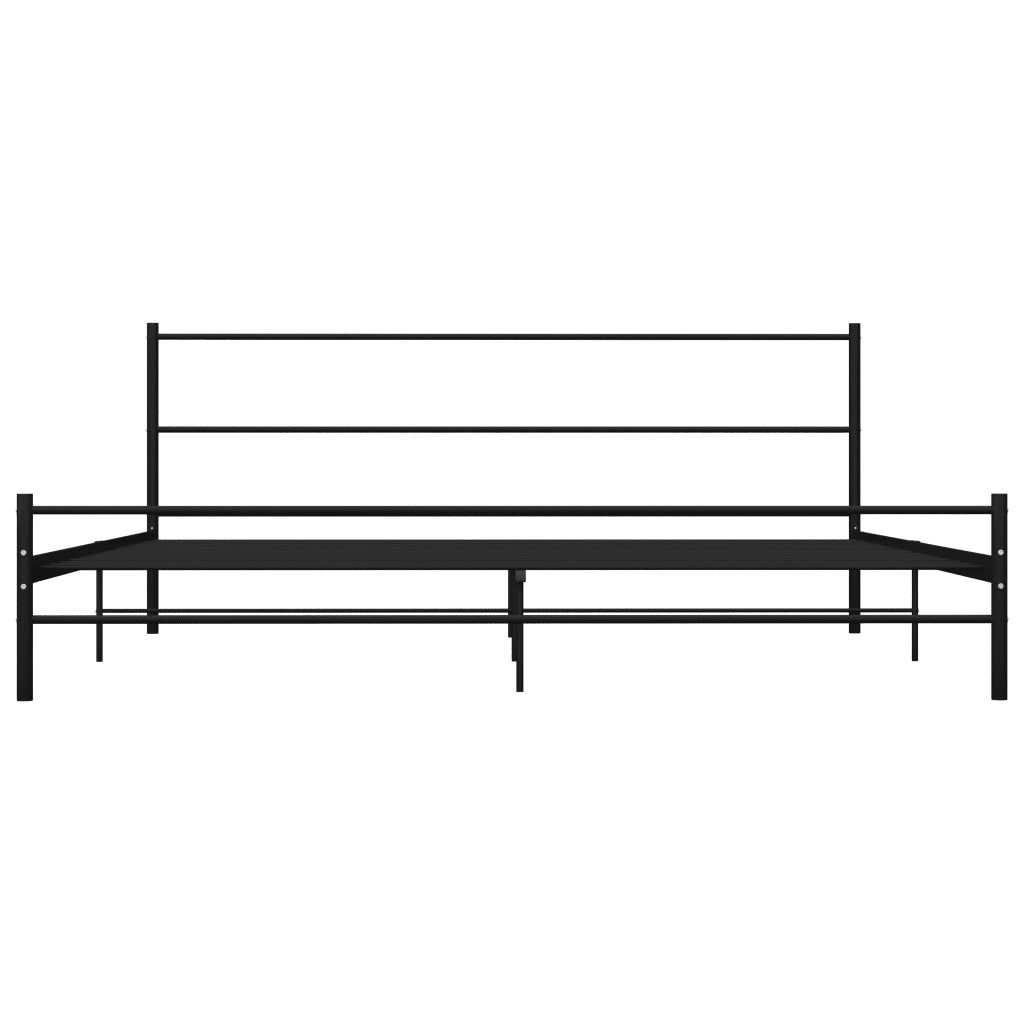 Letto matrimoniale | Letto per adulti | Giroletto Nero in Metallo 200x200 cm