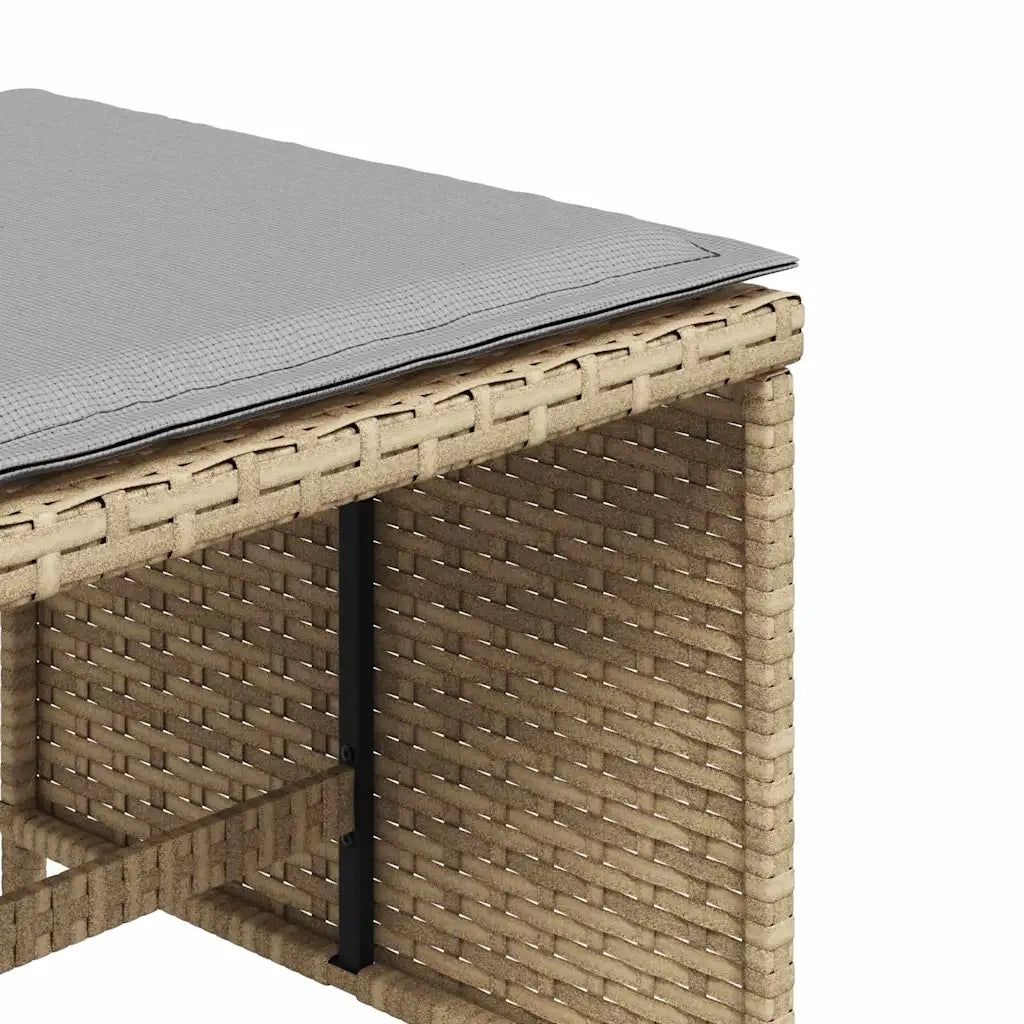 Sgabelli Giardino Cuscini 4 pz Beige Misto 41x41x36cm Polyrattan CFW3711592