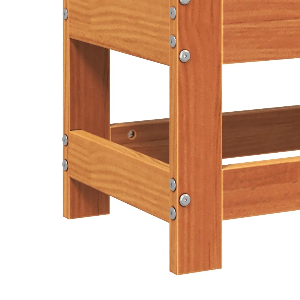 Poggiapiedi da Giardino Marrone Cera 62x30x32 cm Massello Pino 844895