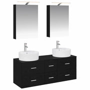 Set di mobili per il bagno 5 pcs Rovere Nero 3406912