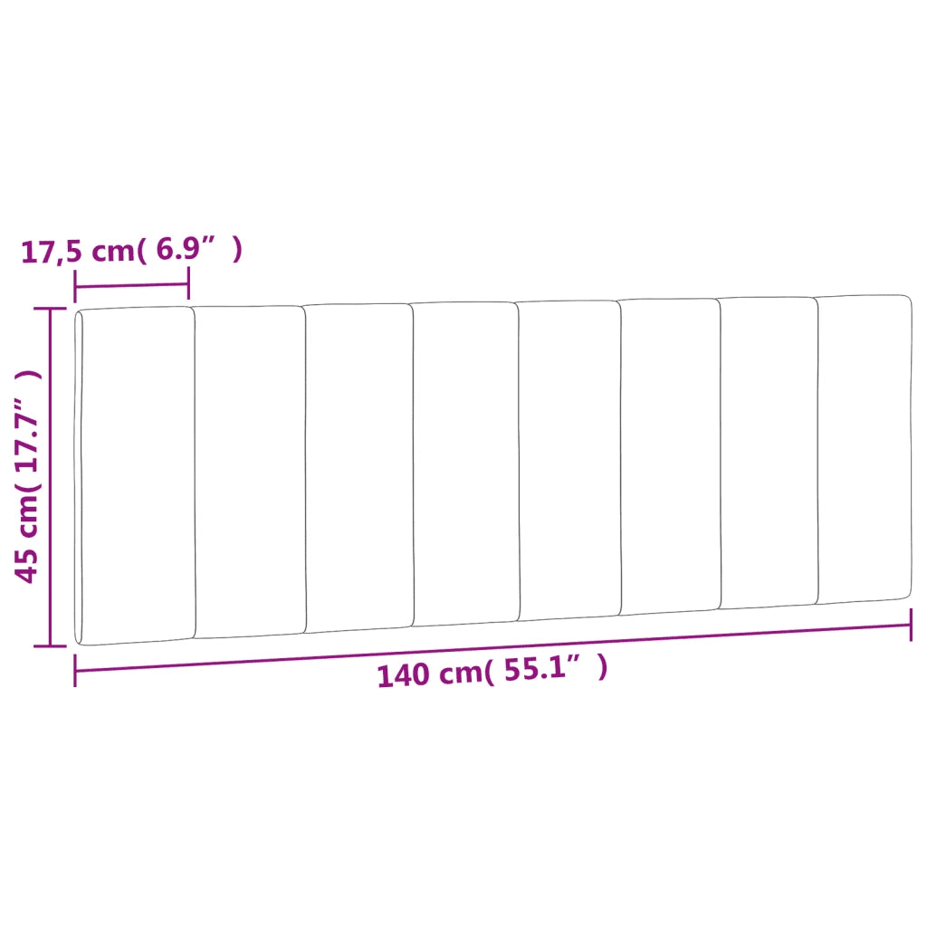 Cuscino Testiera Hanko Grigio Chiaro 140 cm in Velluto 374669