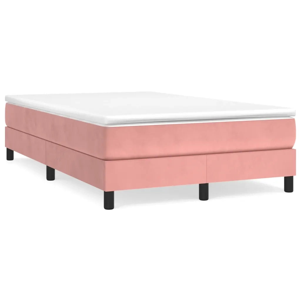 Struttura Letto a Rete a Molle-Giroletto Rosa 120x200 cm in Velluto 974466