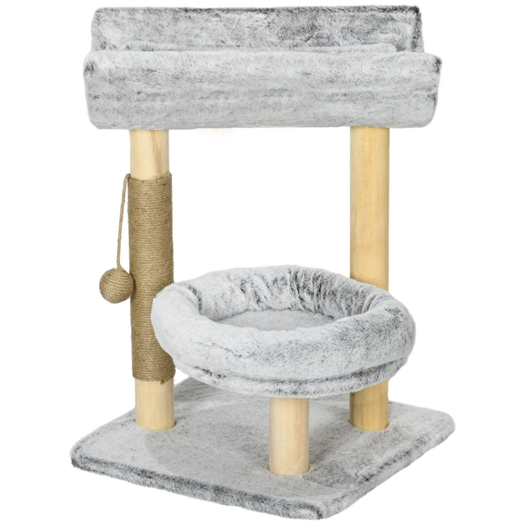 Libreria per gatti con grattatoio e nicchie ¨C zephmum ¨C grigio 60 cm