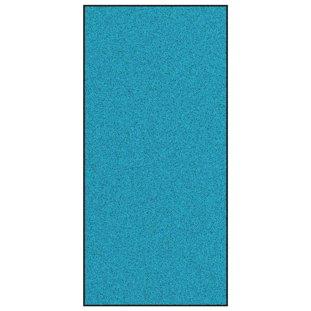 Zerbino d'ingresso moderno rettangolare 120 x 250 cm antiscivolo per interni/esterni in poliammide ciano 02_0057951