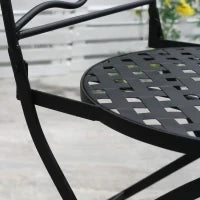 Set da Giardino 3 Pezzi con Mosaico, Tavolino e 2 Sedie Pieghevoli, Verde
