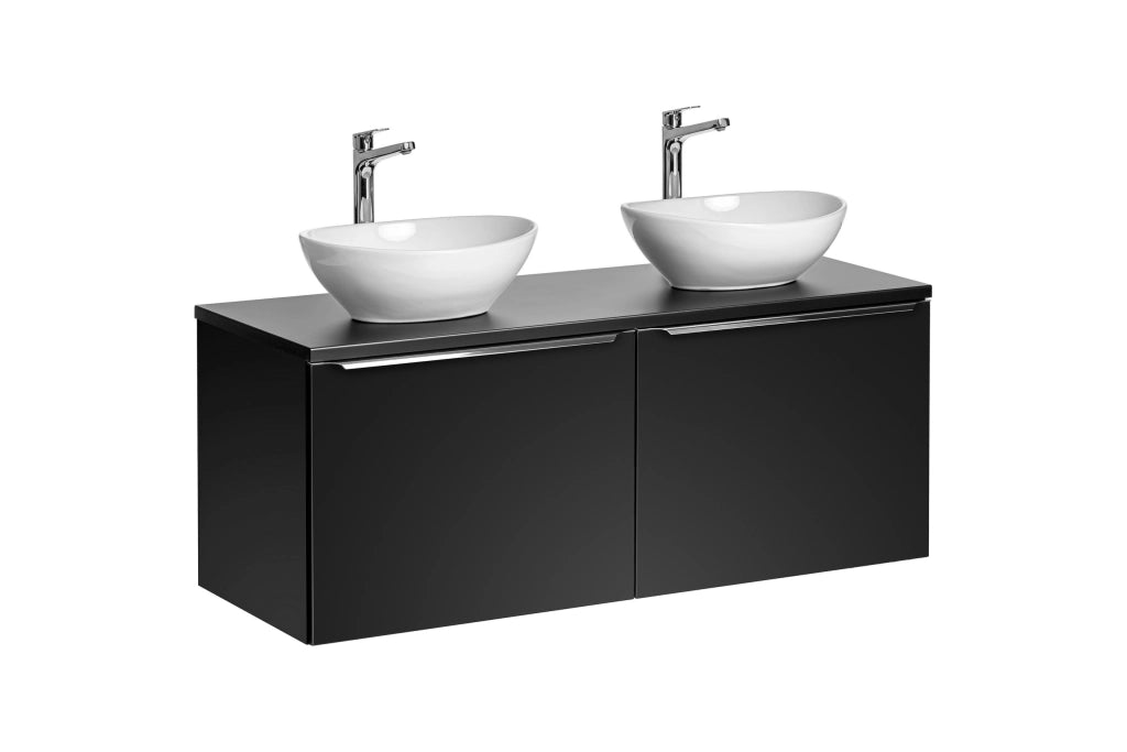 Set mobili bagno 120 cm con lavabi da appoggio Santa Fe Black 120 x 1401 x 1401 cm