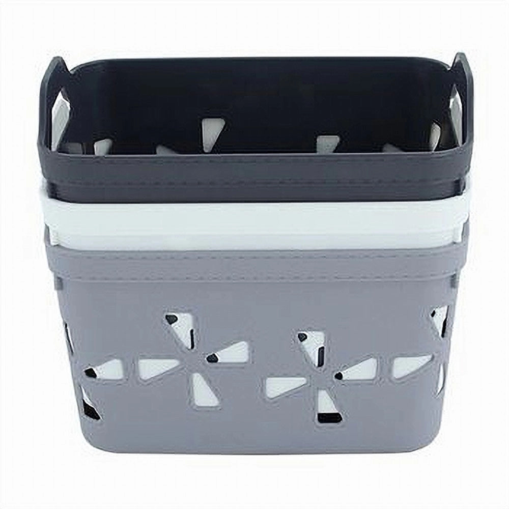 Trade Shop - Cesto Portaoggetti Cestino Porta Tutto Con Maniglie 21x15x14cm Assortiti 10724 -