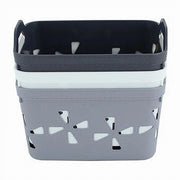 Trade Shop - Cesto Portaoggetti Cestino Porta Tutto Con Maniglie 21x15x14cm Assortiti 10724 -