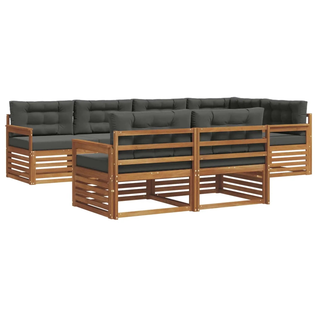 Set di divani da esterno con cuscino 7 pcs Naturale e Antracite 3373607
