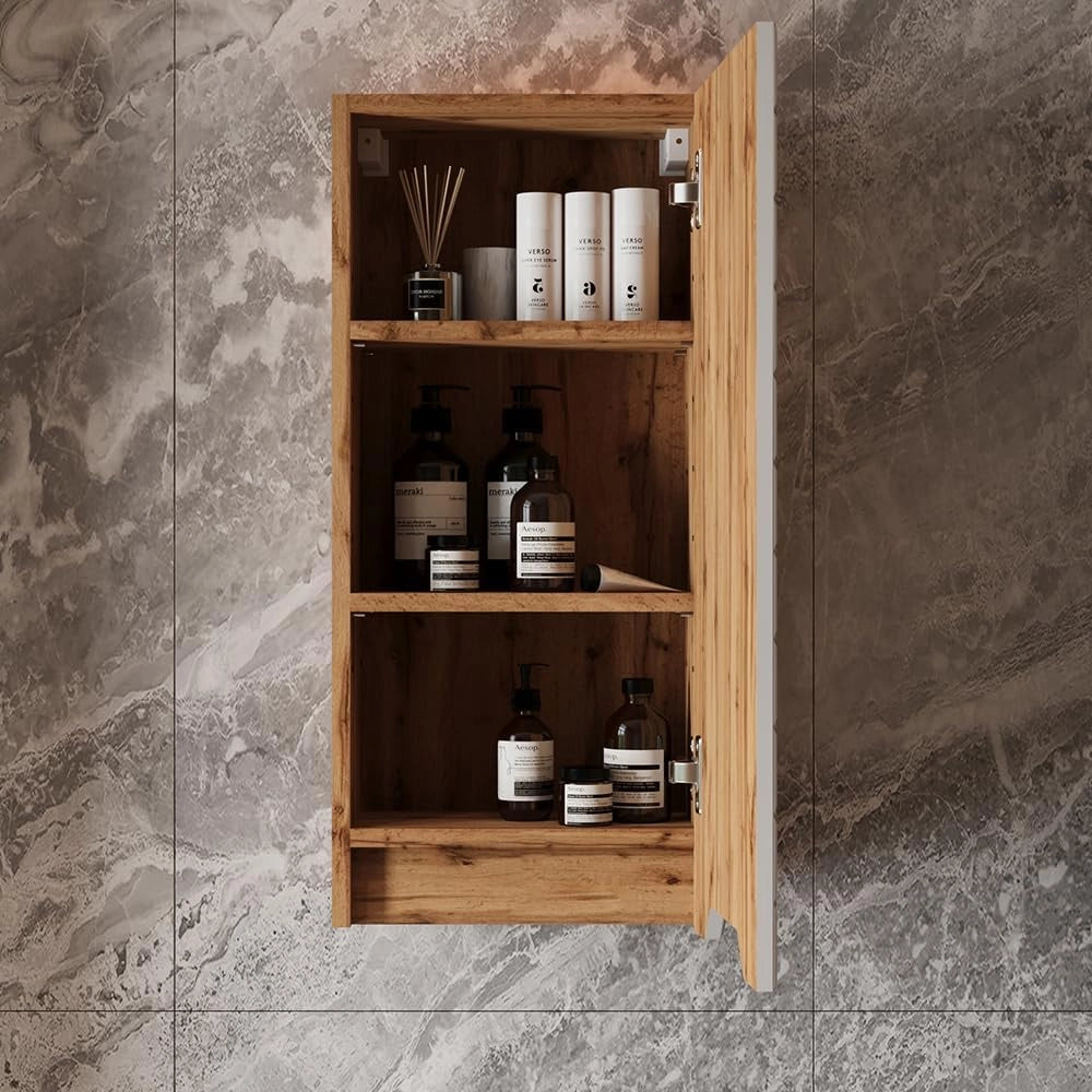 mobile bagno Lotta, Bianco, 20 x 72.6 cm, per montaggio a parete con ripiani regolabili in altezza