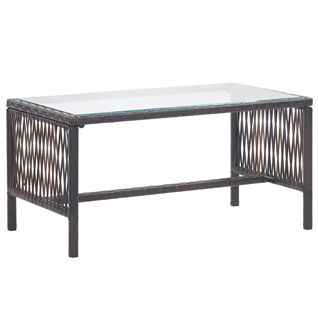 Set Divani da Giardino 4 pz | Set Salotto da Giardino con Cuscino in Polyrattan Marrone