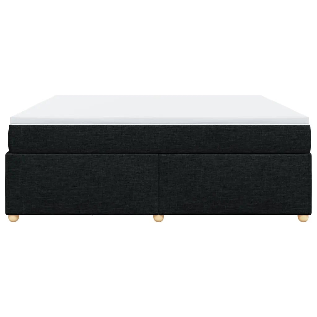 Giroletto a Molle con Materasso Nero 200x200 cm in Tessuto