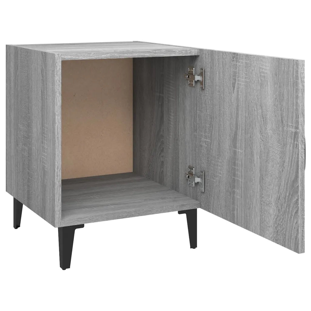 Set di 2 Comodini | Armadio da Notte | Mobiletto da notte Grigio Sonoma in Legno Multistrato