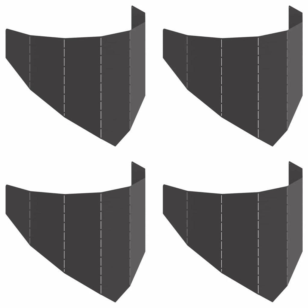 Bordura per Prato 4 pz 100 x 45 cm Acciaio Nero 8008890
