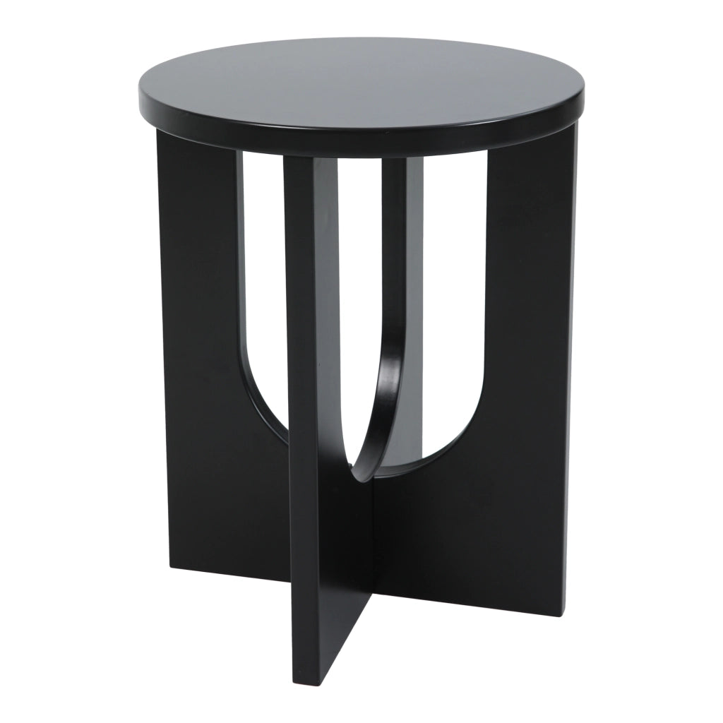 Tavolino da Caffè Kysdajore Piano Rotondo 50x40 cm Nero [en.casa]