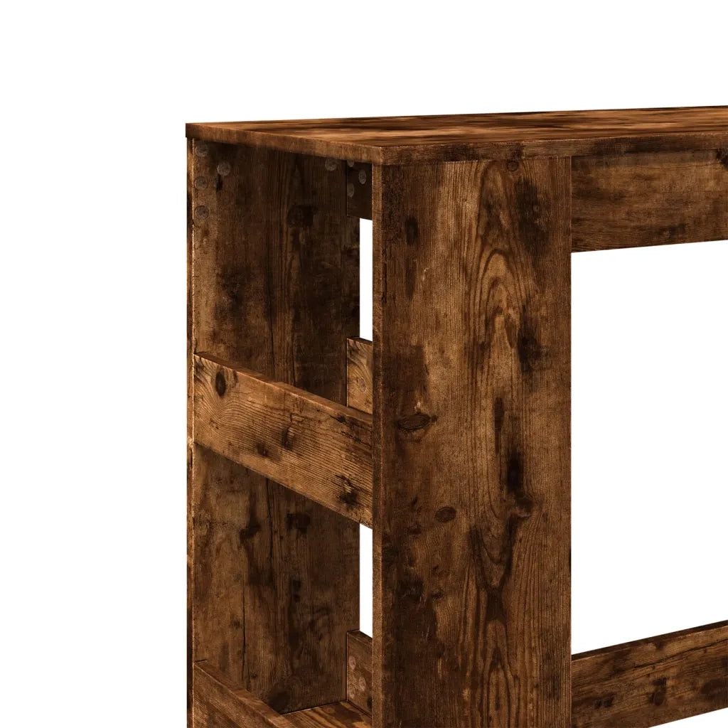 Tavolo Bar con Rastrelliera Rovere 90x40x103,5 cm Multistrato