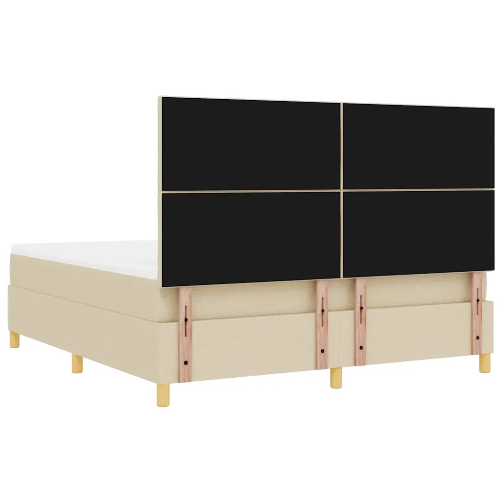 Letto a molle con testiera Crema 180 x 200 cm Tessuto 3339719