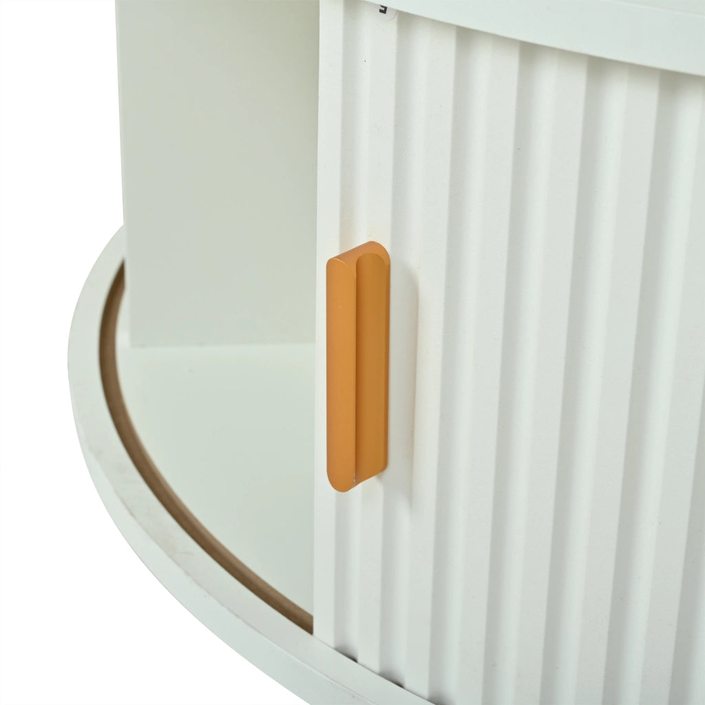 TAVOLO da caffè regolabile in altezza 75x75x52 cm MDF bianco con LED e contenitore