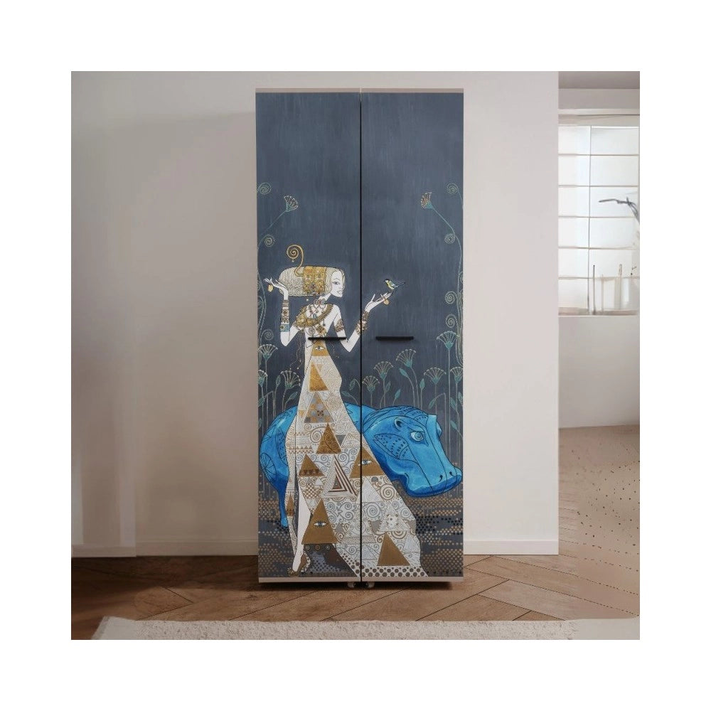 Scarpiera Hippo02 2 ante art collection Mauro Bergonzoli 74x34x181,5h