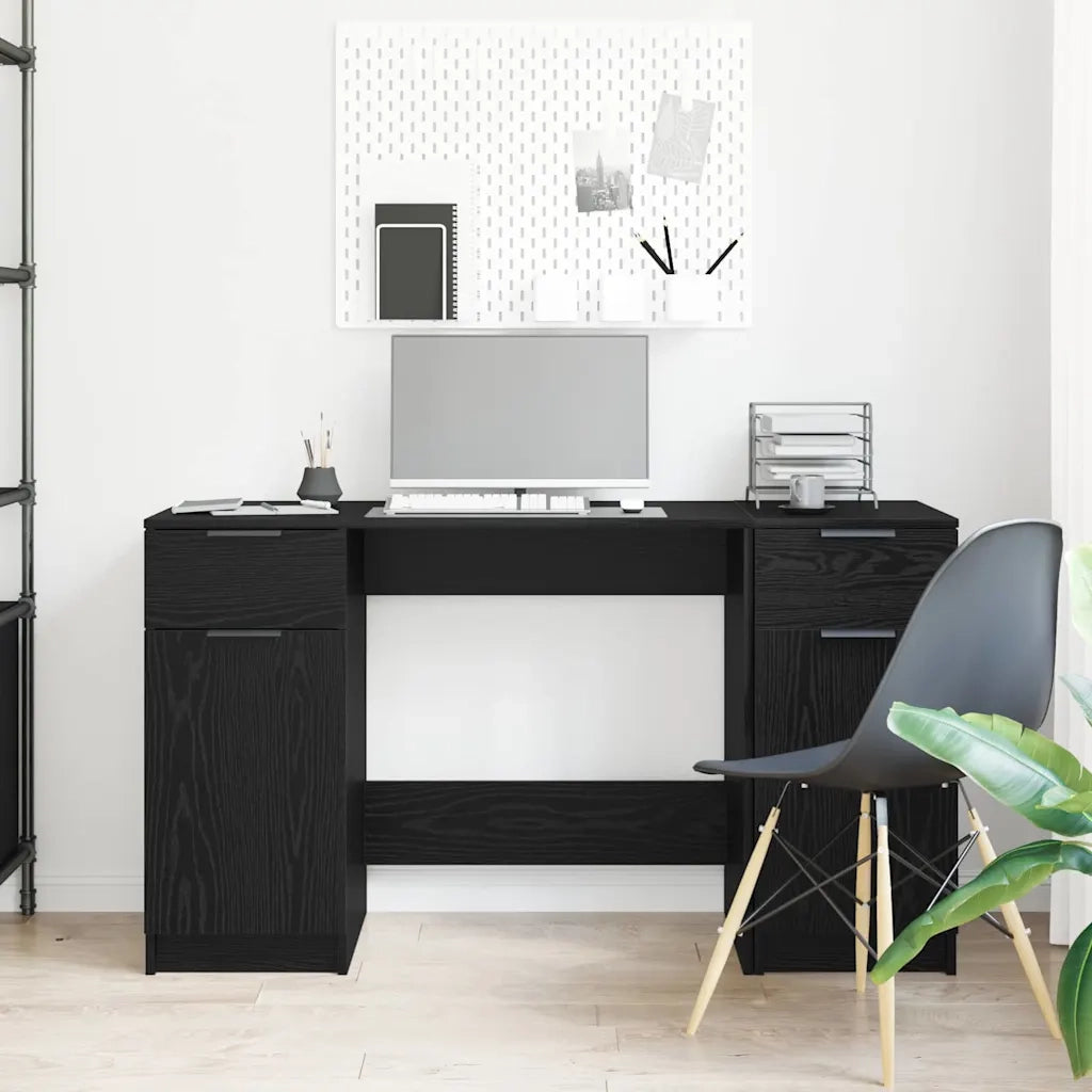 vidaXL Scrivania Rovere nero 133 x 50 x 75 cm Legno multistrato