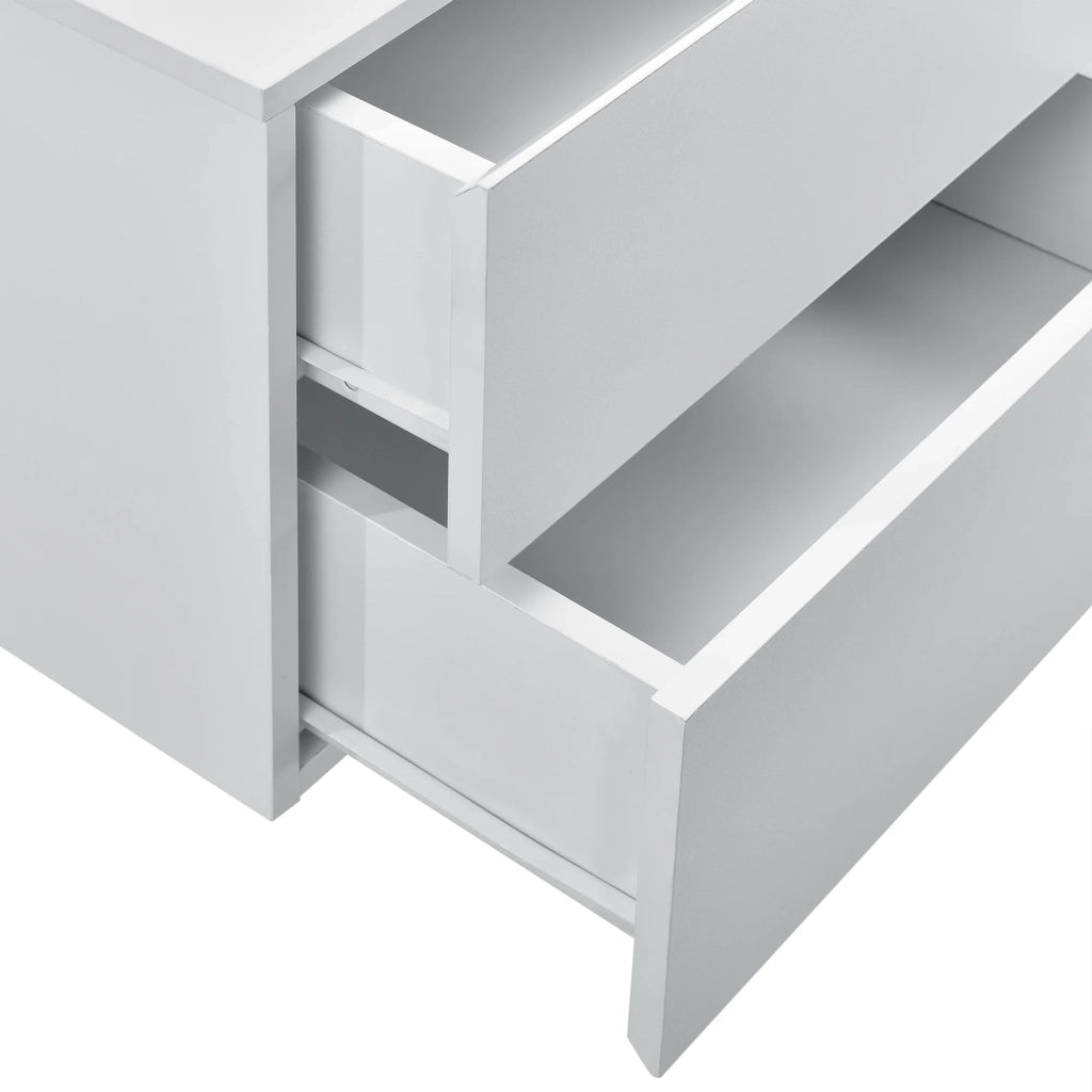 Comodino/mobiletto da parete con 2 cassetti bianco 03_0000820