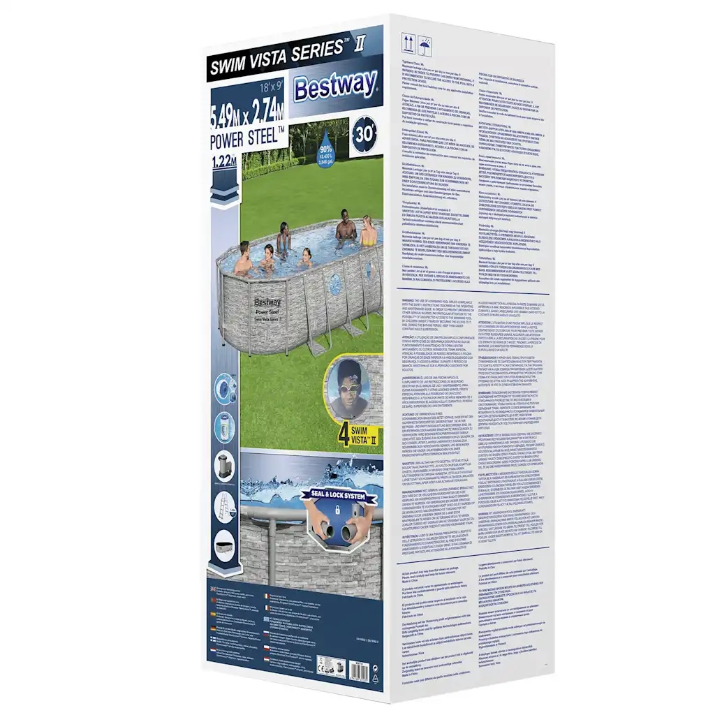 Bestway Set Piscina Power Steel Swim Serie Vista 549x274x122 cm 93330