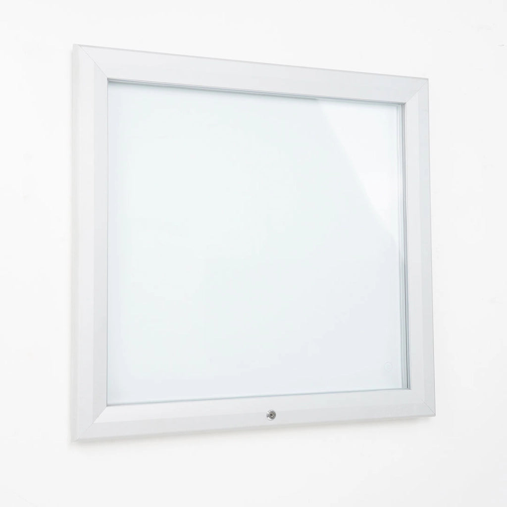 Bacheca da Esterno con Apertura a Ribalta 102,5x106,7x4,7 cm in Alluminio Grigio Chiaro