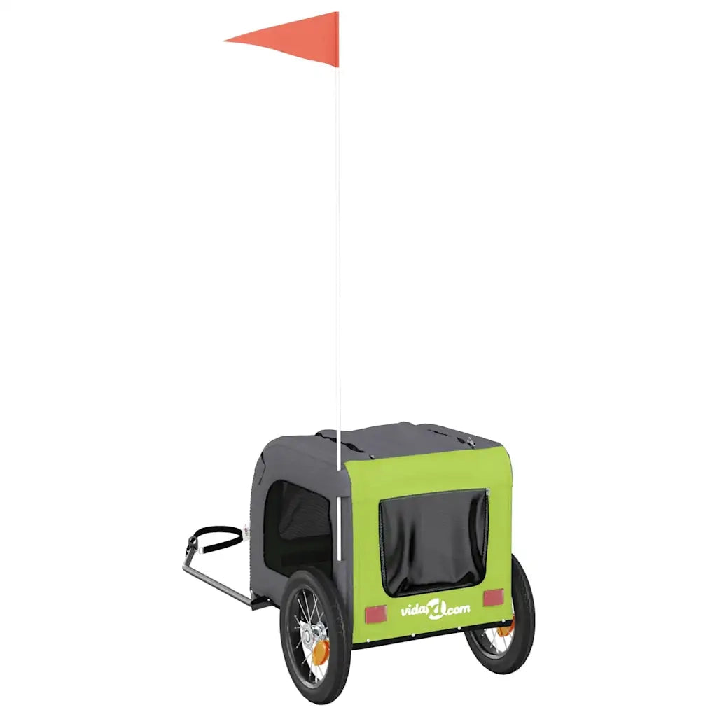 Rimorchio da Bici per Animali Verde e Grigio Oxford e Ferro CFW9698663