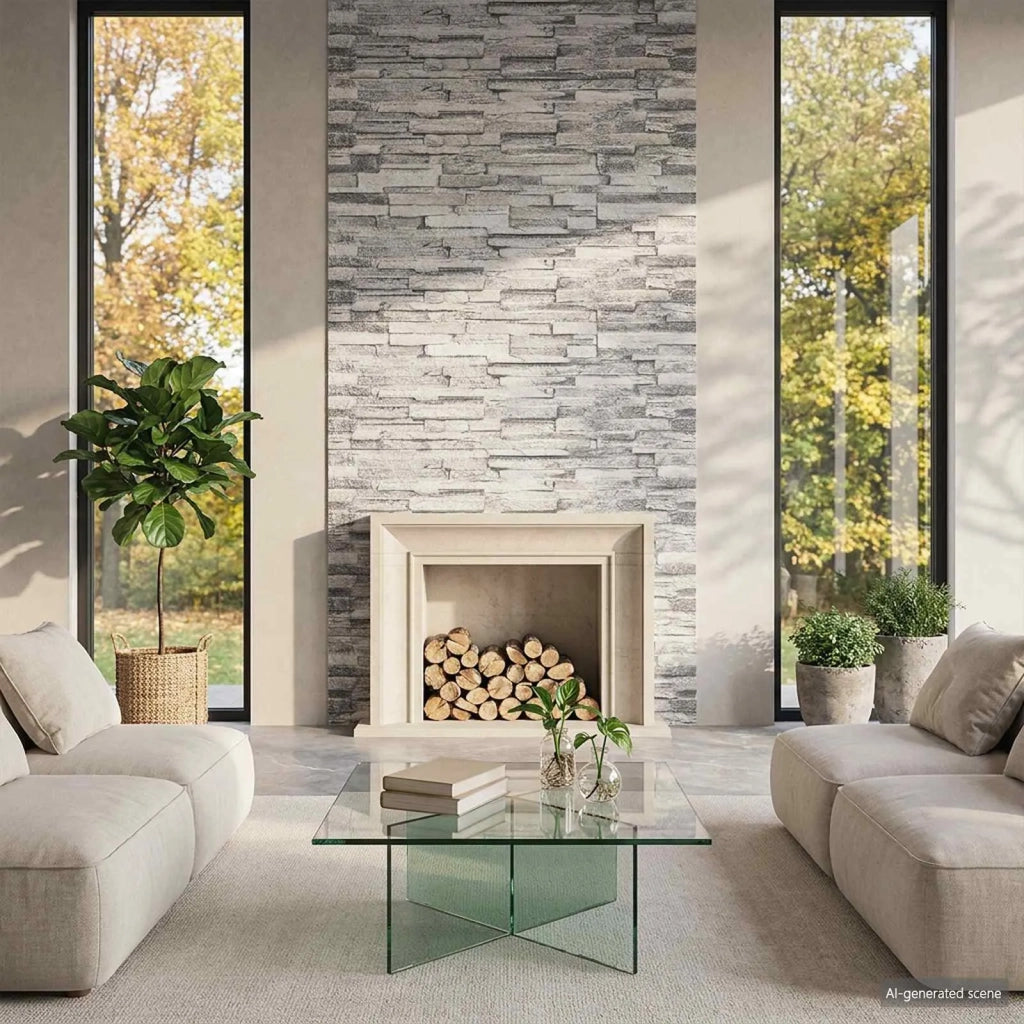 Pannelli da parete 10 pz 100 x 25 cm Grigio chiaro Schiuma EPS 42046108