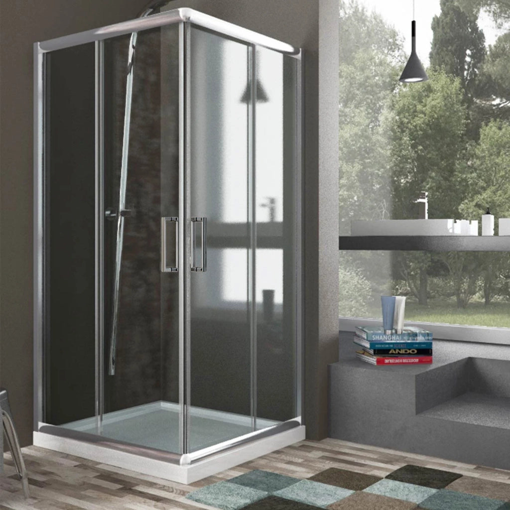 Box Doccia Rettangolare 75x90 H185 Trasparente 6mm mod. Alabama