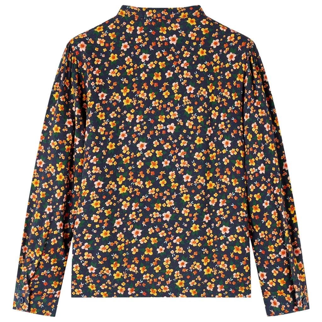 Camicia da Bambina con Colletto Fascia Blu Marino 104 13955