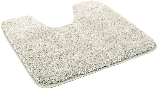 Pavimento da bagno in microfibra argento, 50x55 cm con foro