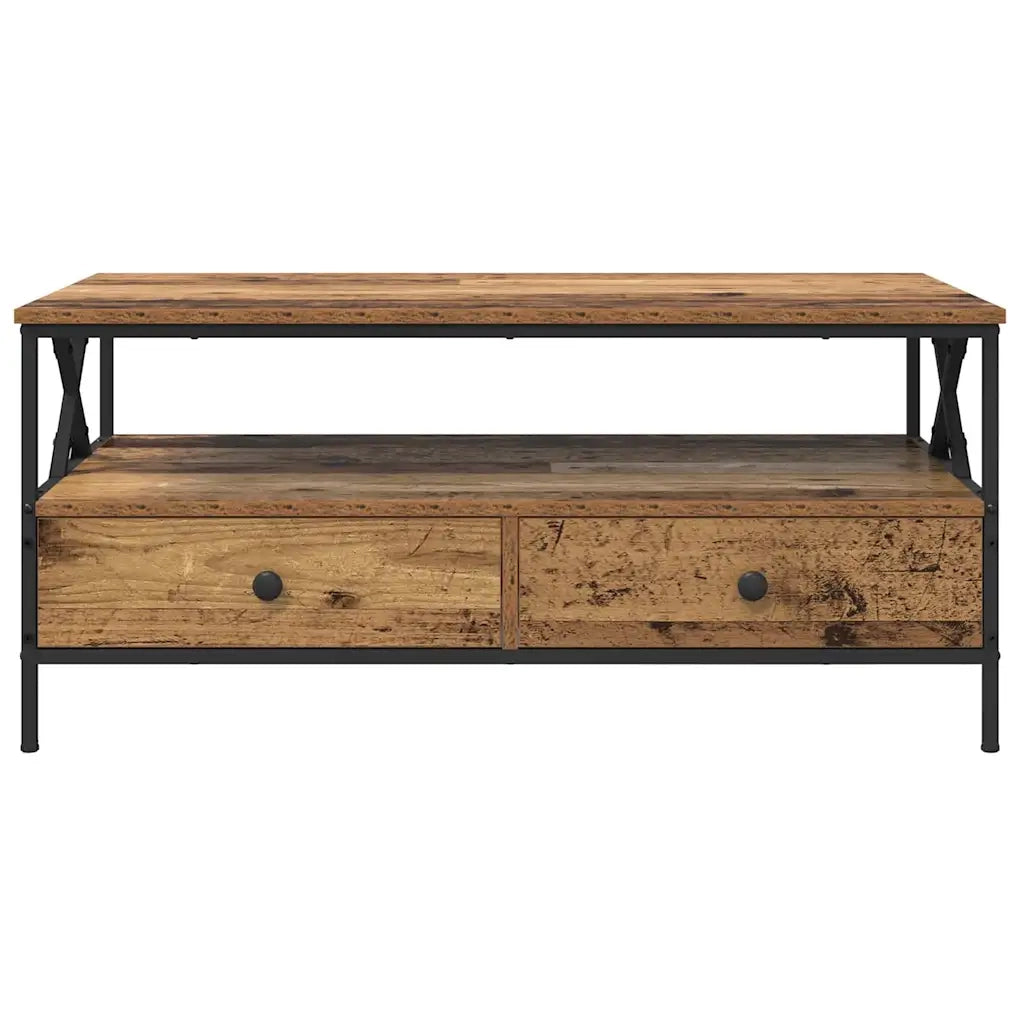 vidaXL Tavolino da salotto with Drawer Legno vecchio 100 x 51 x 45 cm