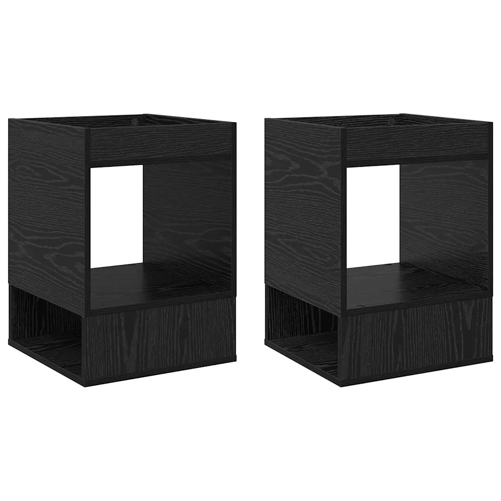 Tavolino 2 pz Rovere Nero 40 x 40 x 56 cm Legno ingegnerizzato 890947