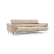 Donatello Divano con 3 sedute allungabili braccioli contenitore e poggiatesta reclinabili in tessuto smacchiabile T23 265 cm beige