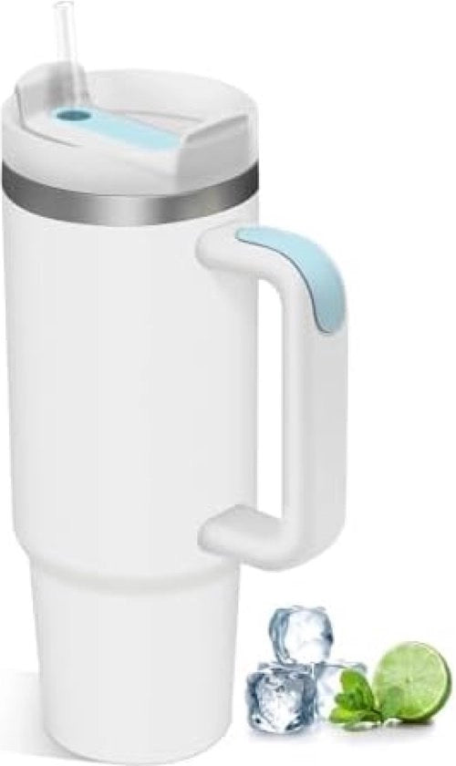 Tumbler termico 2 in 1 - 880 ml - Bicchiere di caffè to-go termico, Bicchiere con coperchio e manico, Bicchiere isolato in acciaio inox con maniglia, Bicchiere tumbler per temperature fredde e calde.