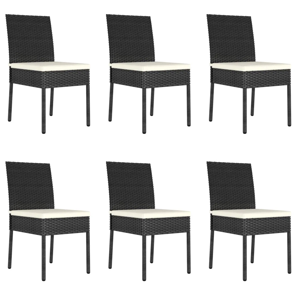 Set da Pranzo da Giardino 7 pz in Polyrattan Nero 3065697