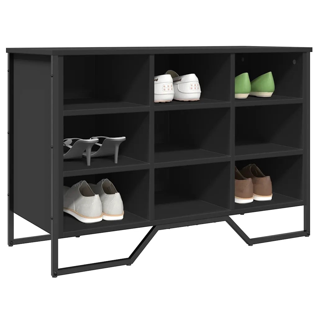 Scarpiera Nera 90x38x61,5 cm in Truciolato 848644
