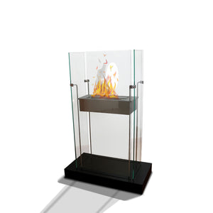 Camino a Bioetanolo da Pavimento 65x34x90 cm 2000W 1,5L Atlanta Nero