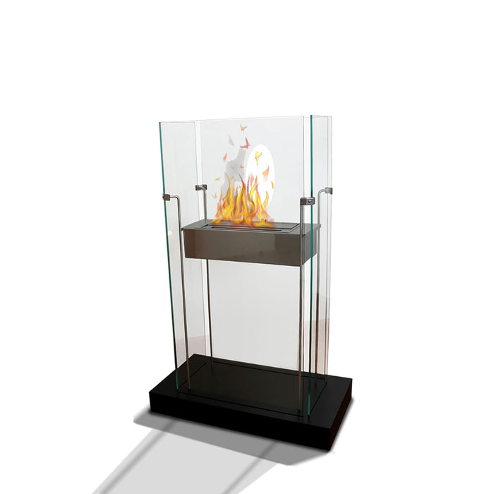 Camino a Bioetanolo da Pavimento 65x34x90 cm 2000W 1,5L Atlanta Nero