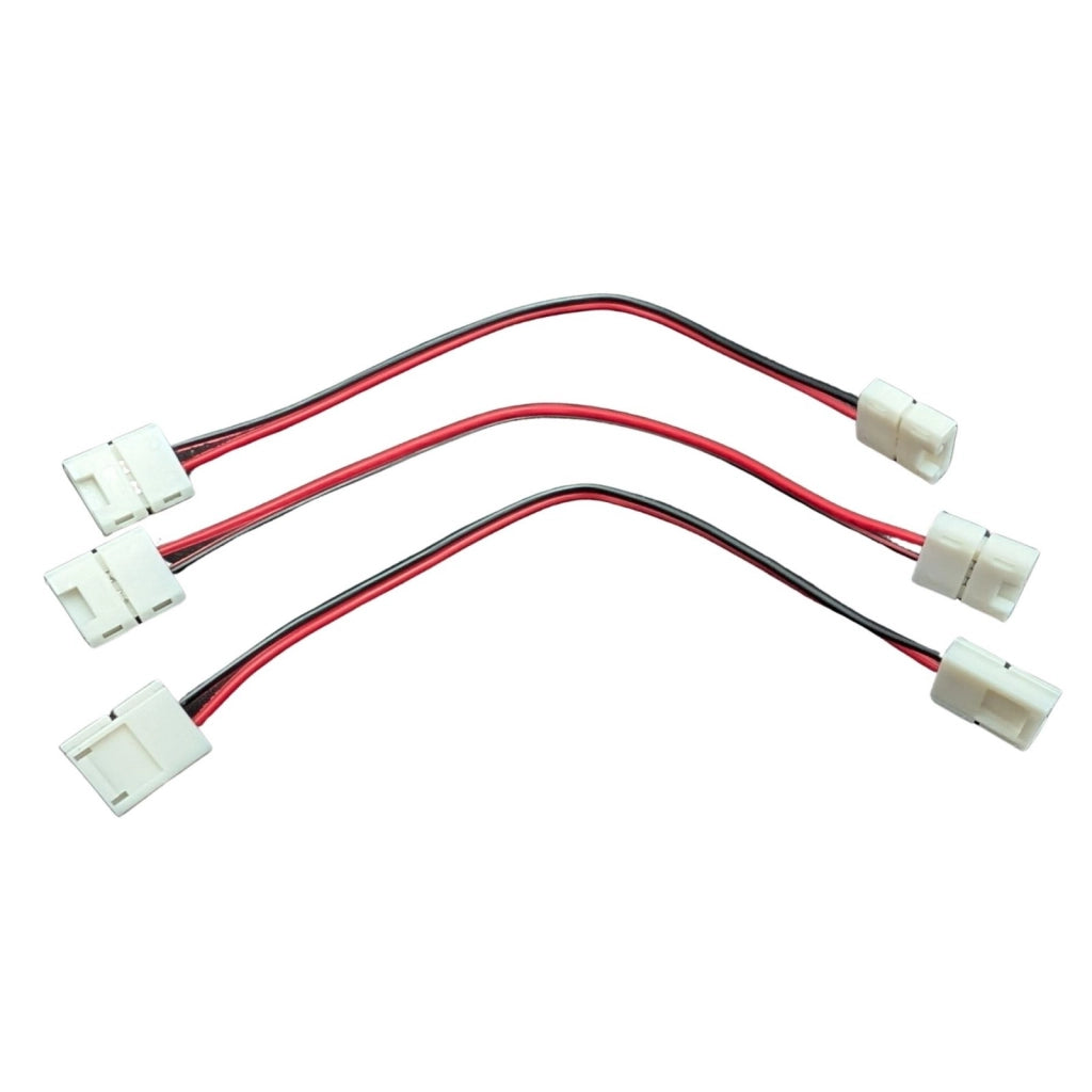 3 Pezzi Connettore 8mm 2 PIN, Per Collegare 2 Striscia Led Smd con Passo da 8mm Senza Saldare, Cavo 15cm
